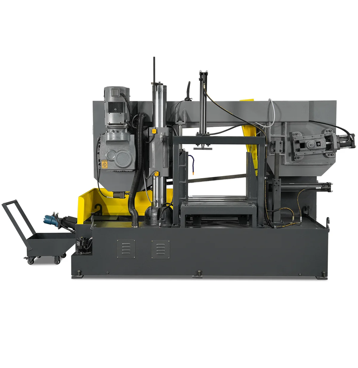 Gantry bandsaw structural diagrams and guide arms